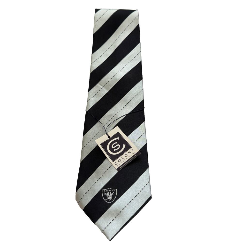 Raiders Tie NWT Officially Licensed Colony Sportswear Mens Striped 100% Silk